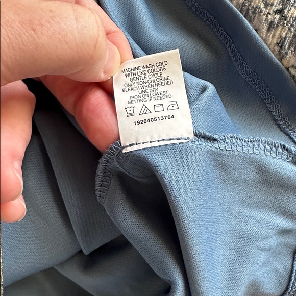 Eyeshadow Blue and Cream Patterned Mini Dress Size Medium - Picture 11 of 13